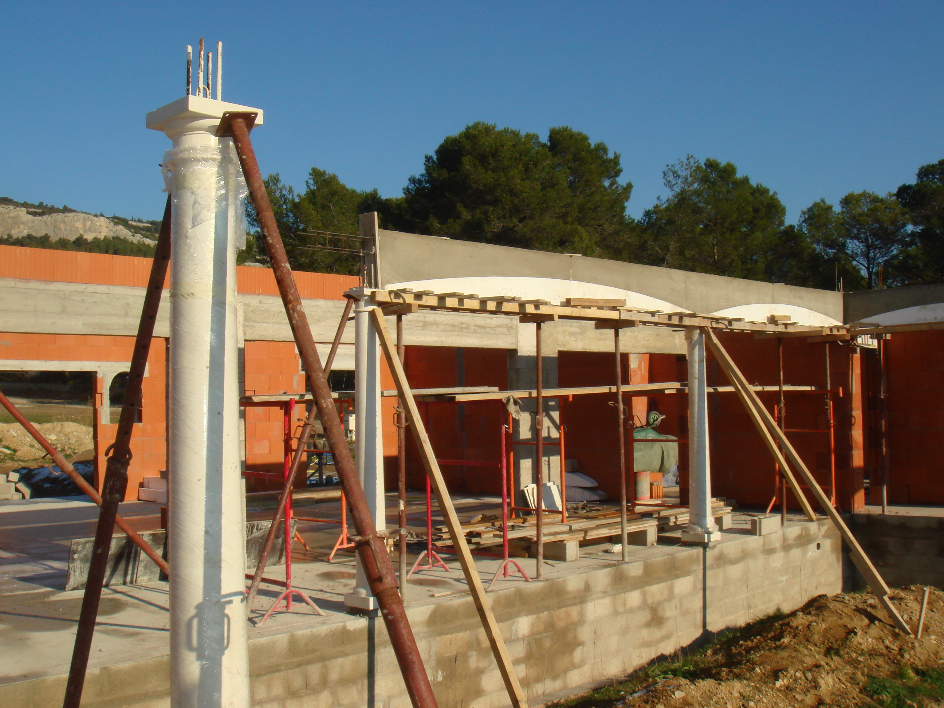 colonne beton chantier mise en oeuvre Montpellier