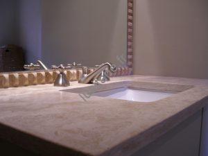 plan vasque lavabo en pierre naturelle travertin crème