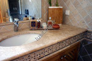 Lusitane matériaux de construction pour vous plan vasque lavabo en pierre naturelle travertin