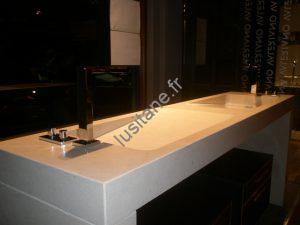 plan vasque lavabo en pierre naturelle crème