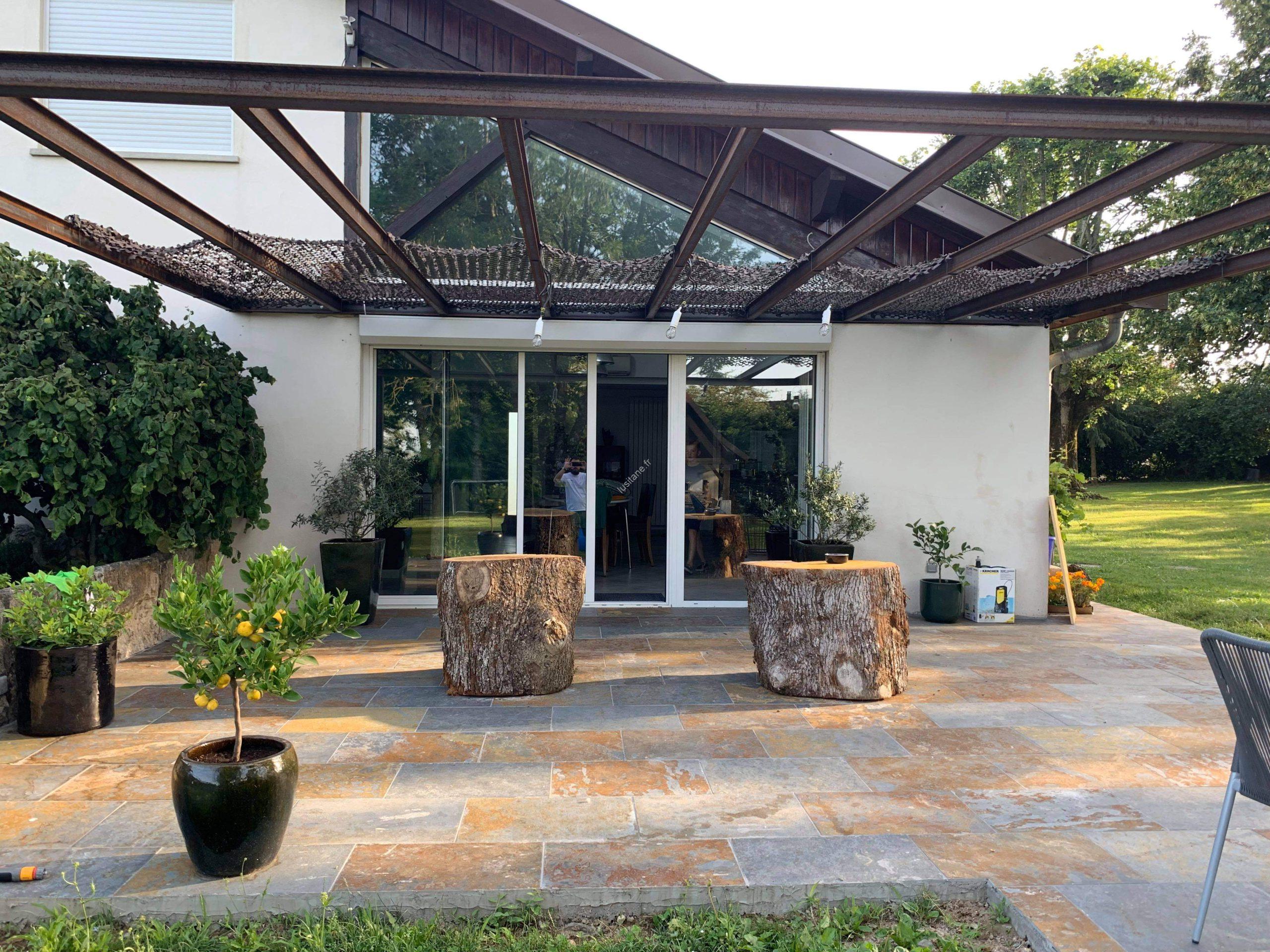 Lusitane matériaux de construction pour vous dalle pierre naturelle, extérieure schiste Argan clivé terrasse, dallage en pierre naturelle