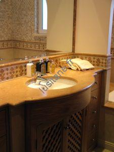 plan de toilette travertin noix