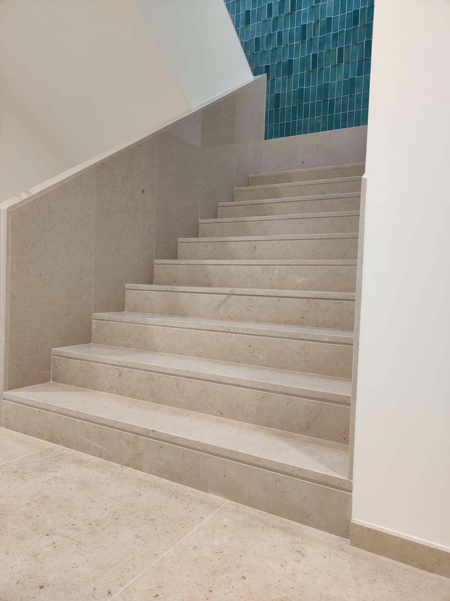 Lusitane matériaux de construction pour vous escalier pierre naturelle beige creme